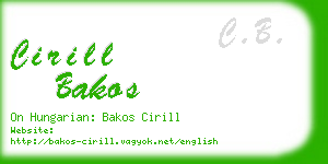 cirill bakos business card